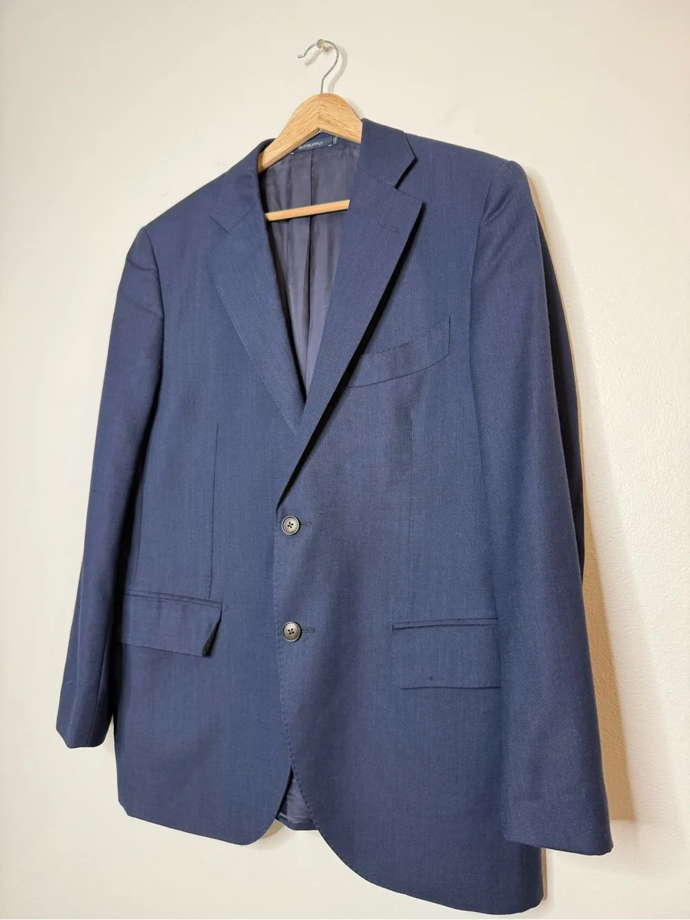 Suit Supply Lazio Single Breasted Slim Cut 100% Reda Wool Navy Blue Sport Coat